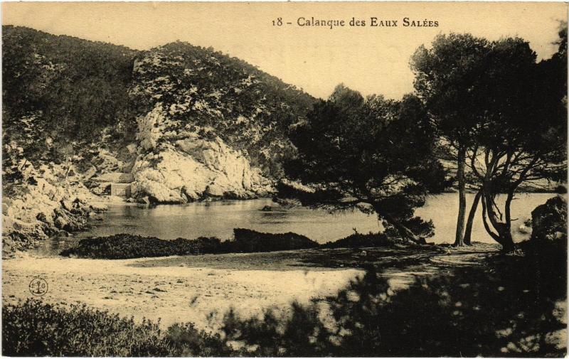 Carte postale ancienne Marseille Calanque des Eaux Salees à Marseille