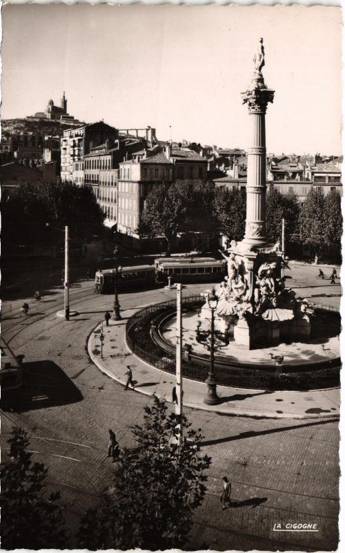 Carte postale ancienne Marseille Place Castellane à Marseille