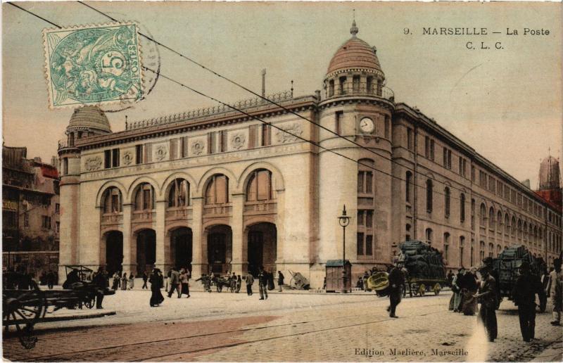 Carte postale ancienne Marseille la poste à Marseille