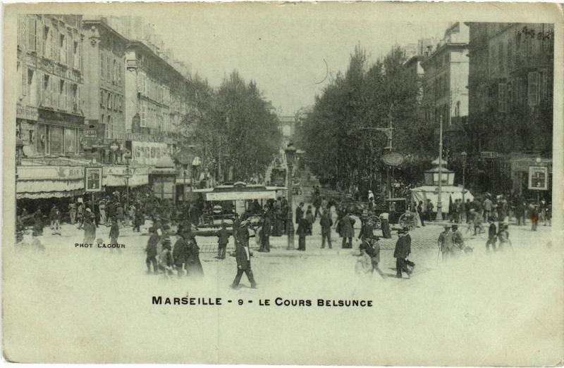Carte postale ancienne Marseille Cours Belsunce à Marseille