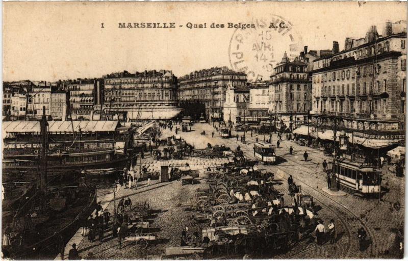 Carte postale ancienne Marseille Quai des Belges à Marseille