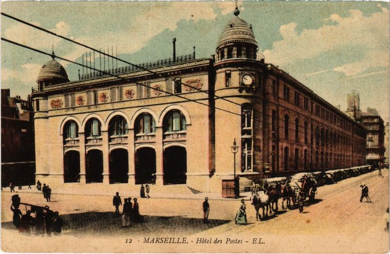 Carte postale ancienne Marseille Hotel des Postes à Marseille