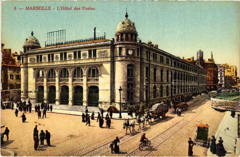 Carte postale ancienne Marseille Hotel des Postes à Marseille