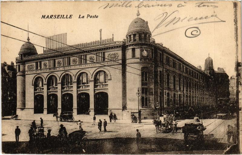 Carte postale ancienne Marseille la poste à Marseille