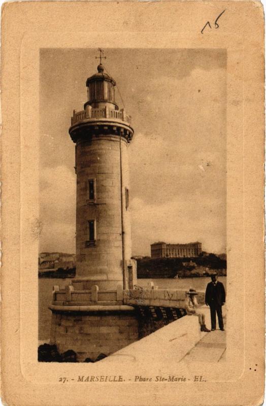 Carte postale ancienne Marseille Phare Sainte-Marie à Marseille