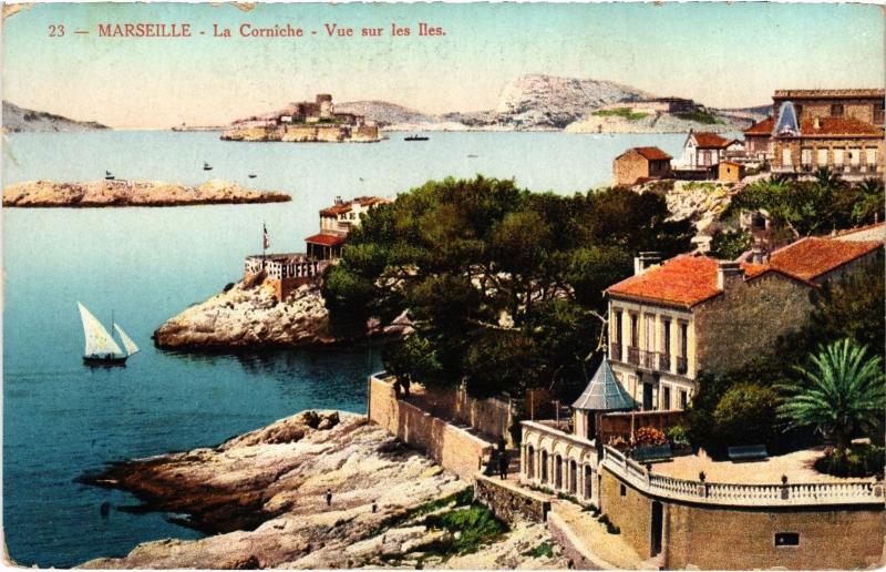 Carte postale ancienne Marseille la Corniche à Marseille