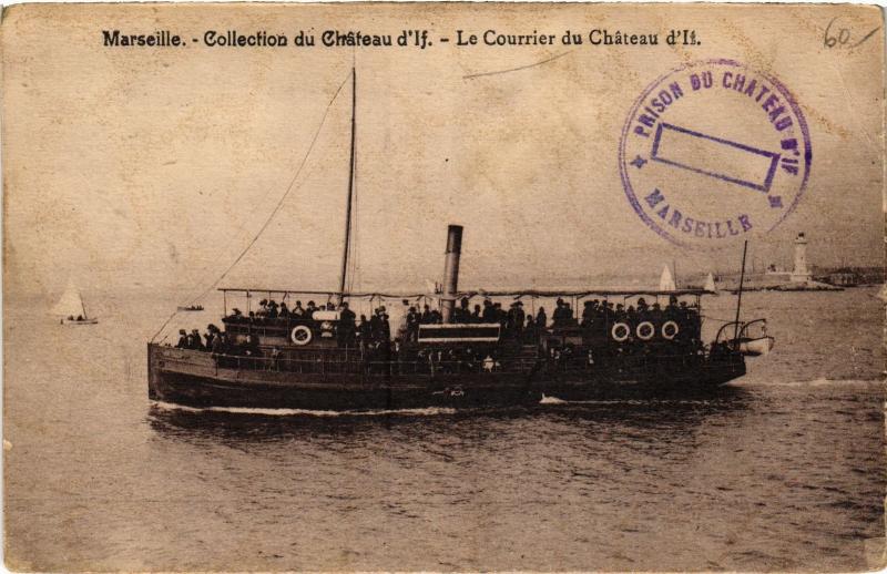 Carte postale ancienne Marseille Courrier du Chateau d'If à Marseille