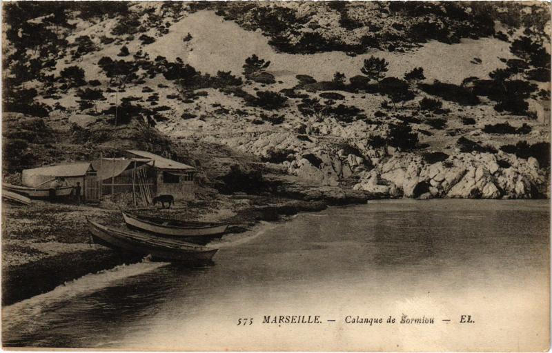 Carte postale ancienne Marseille Calanque de Sormiou à Marseille