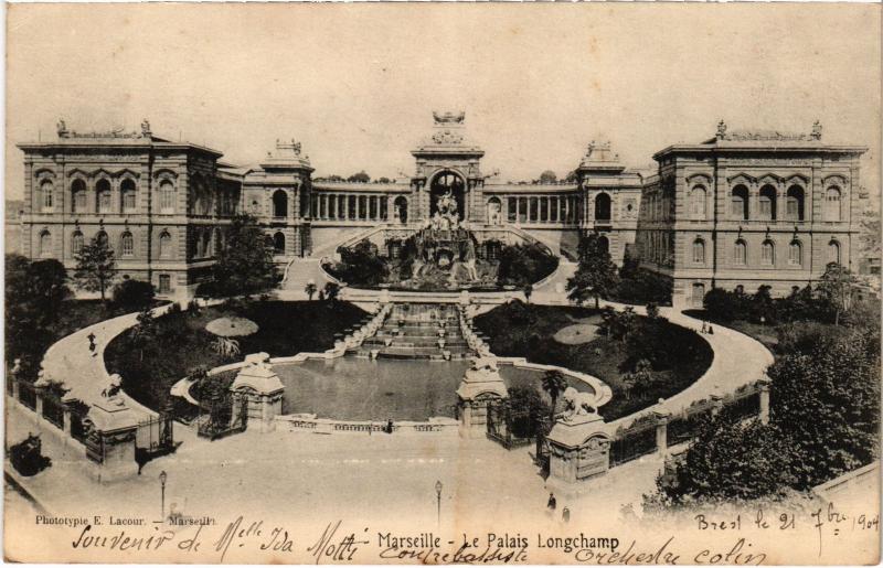 Carte postale ancienne Marseille Palais Longchamp à Marseille