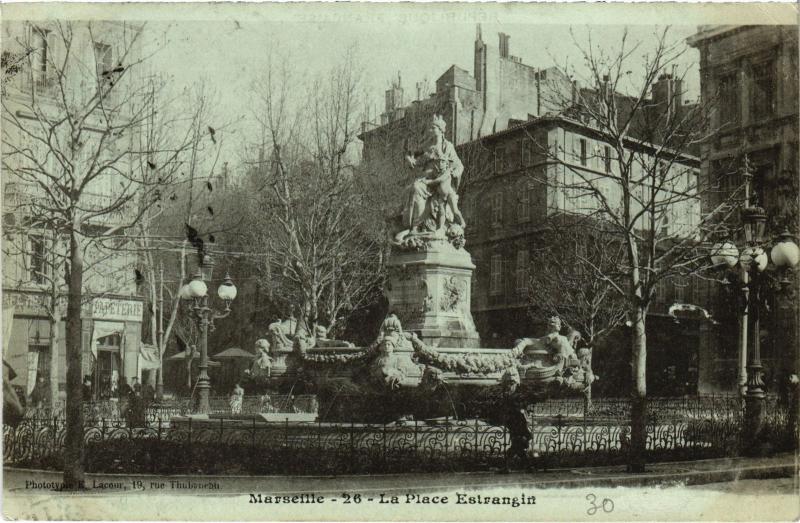 Carte postale ancienne Marseille Place Estrangin à Marseille