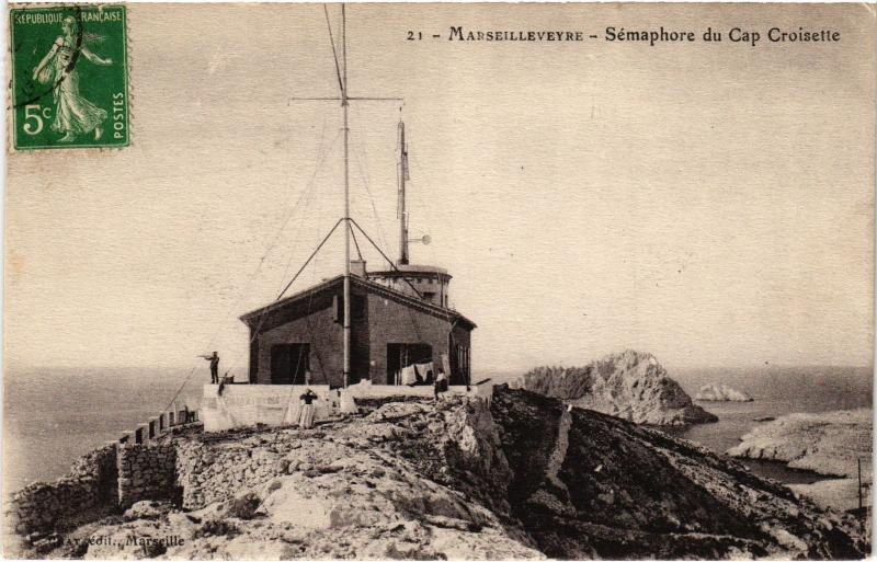 Carte postale ancienne Marseille Semaphore du Cap Croisette à Marseille