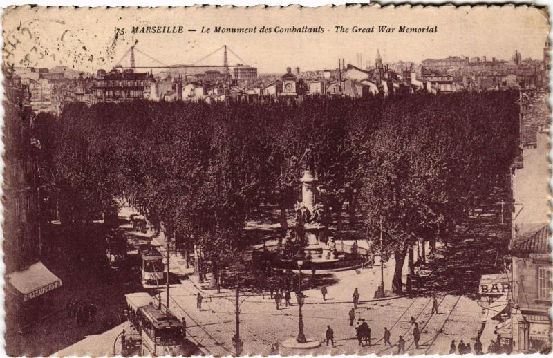 Carte postale ancienne Marseille Monument des Combattants à Marseille