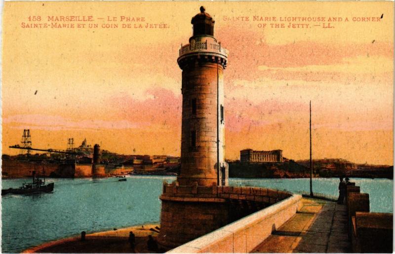 Carte postale ancienne Marseille Phare Sainte-Marie à Marseille