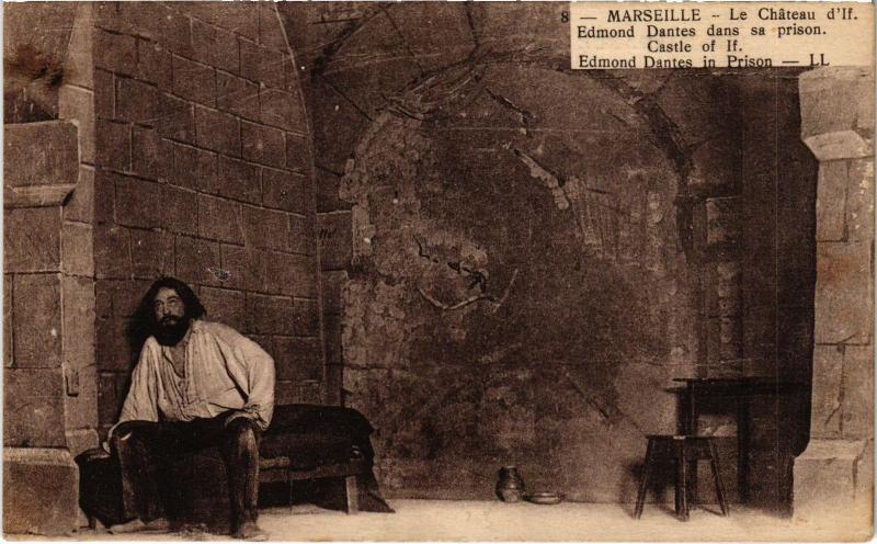 Carte postale ancienne Marseille Chateau d'If Edmond Dantes à Marseille