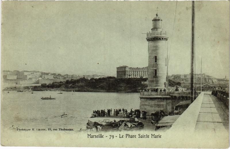 Carte postale ancienne Marseille Phare Sainte-Marie à Marseille