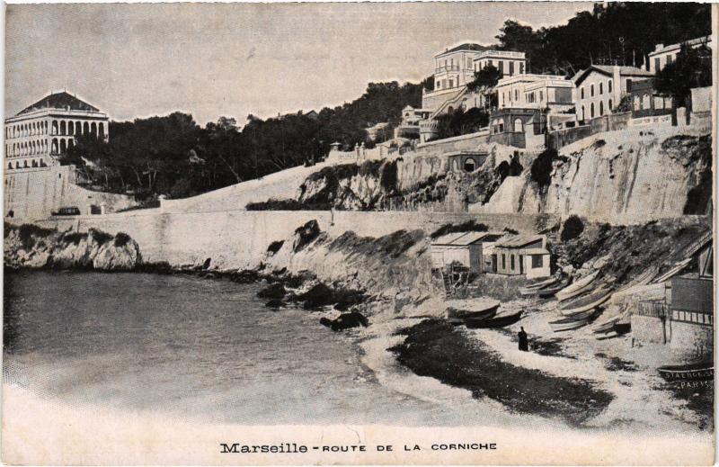 Carte postale ancienne Marseille Route de la Corniche à Marseille