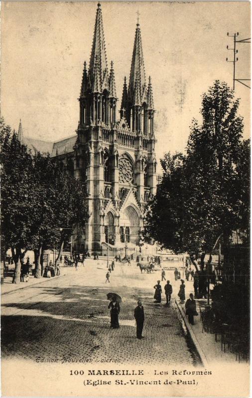 Carte postale ancienne Marseille Eglise Saint-Vincent de Paul à Marseille