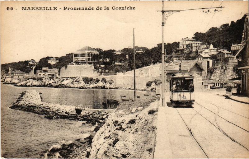 Carte postale ancienne Marseille Promenade de la Corniche à Marseille