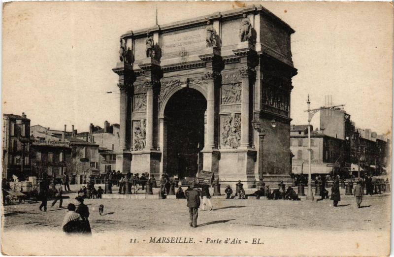 Carte postale ancienne Marseille Porte d'Aix à Marseille