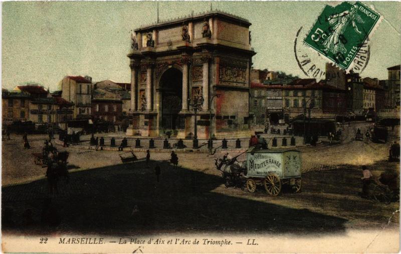 Carte postale ancienne Marseille Place d'Aix à Marseille