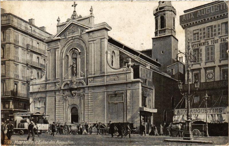Carte postale ancienne Marseille Eglise des Augustins à Marseille