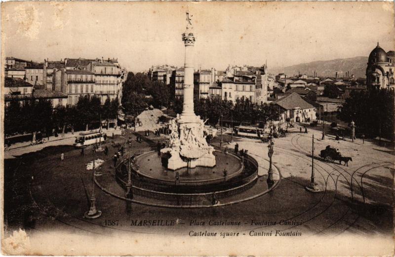 Carte postale ancienne Marseille Place Castelanne à Marseille
