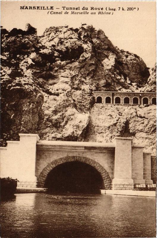 Carte postale ancienne Marseille Tunnel du Rove à Marseille