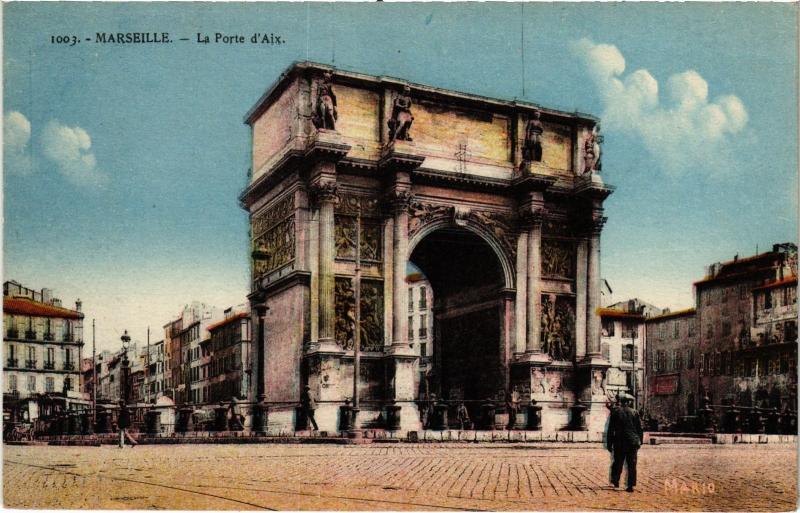Carte postale ancienne Marseille Porte d'Aix à Marseille