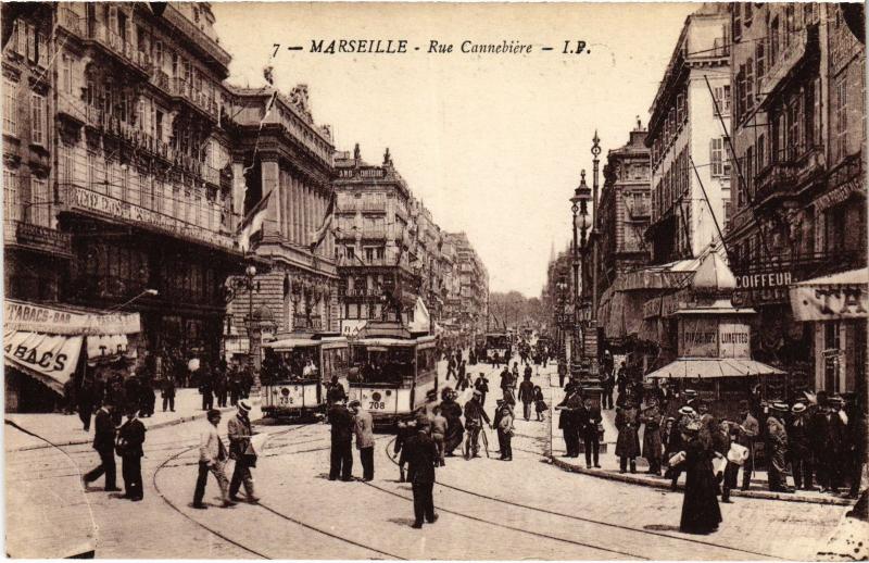 Carte postale ancienne Marseille Rue Cannebiere à Marseille
