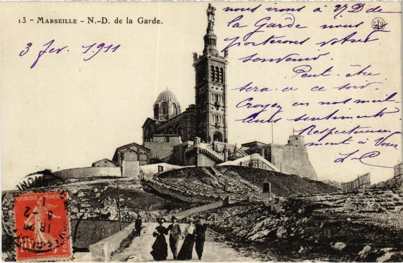 Carte postale ancienne Marseille Notre Dame de la Garde à Marseille