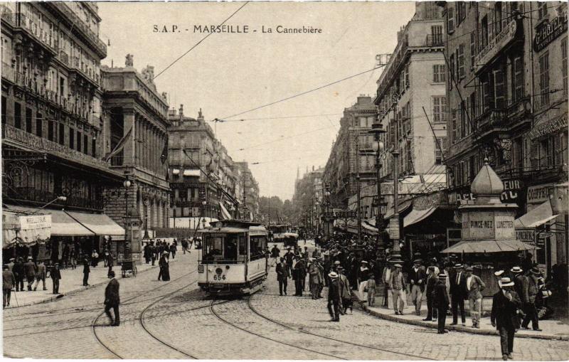 Carte postale ancienne Marseille la Cannebiere à Marseille