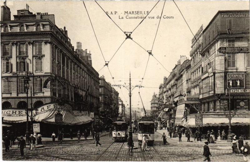 Carte postale ancienne Marseille la Cannebiere à Marseille