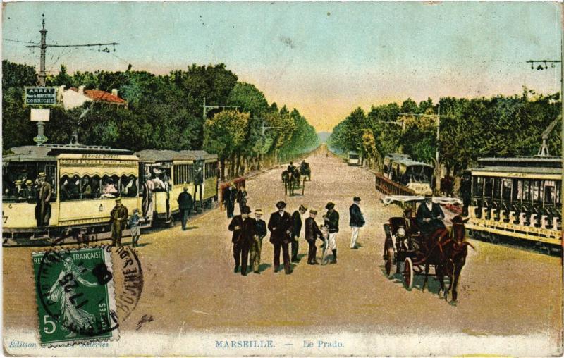Carte postale ancienne Marseille le Prado à Marseille
