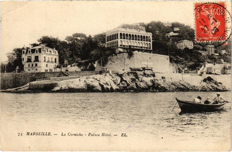 Carte postale ancienne Marseille la Corniche Palace Hotel à Marseille