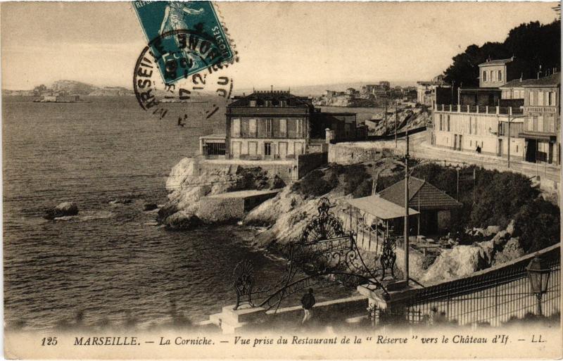 Carte postale ancienne Marseille la Corniche à Marseille