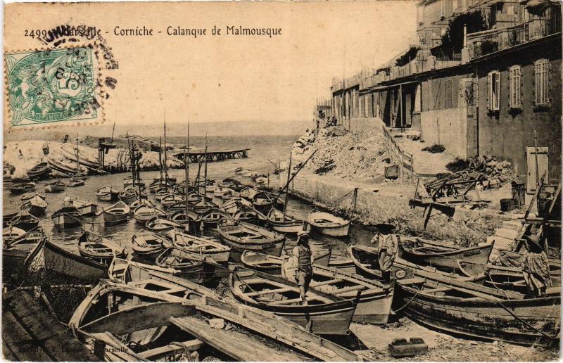 Carte postale ancienne Marseille Calanque de Malmousque à Marseille