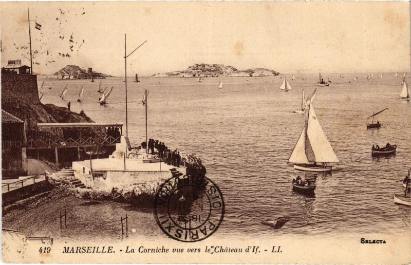 Carte postale ancienne Marseille la Corniche à Marseille
