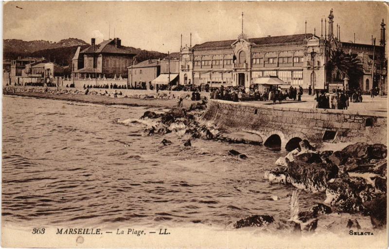 Carte postale ancienne Marseille la plage à Marseille