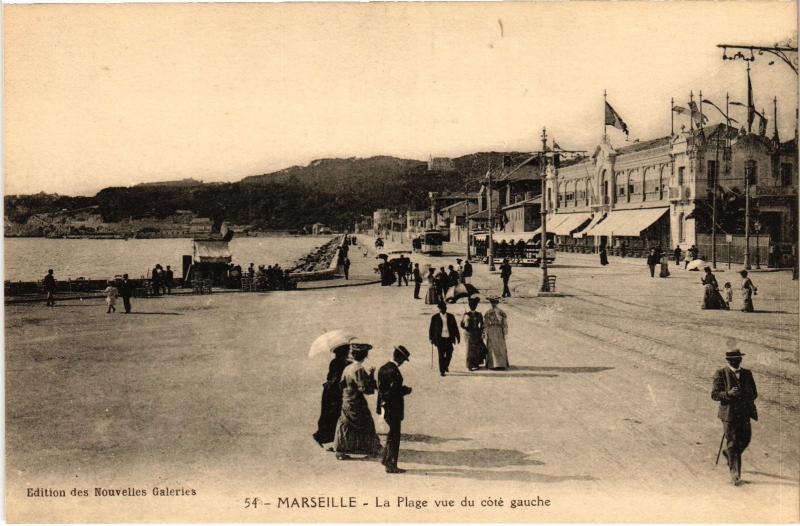 Carte postale ancienne Marseille la plage à Marseille