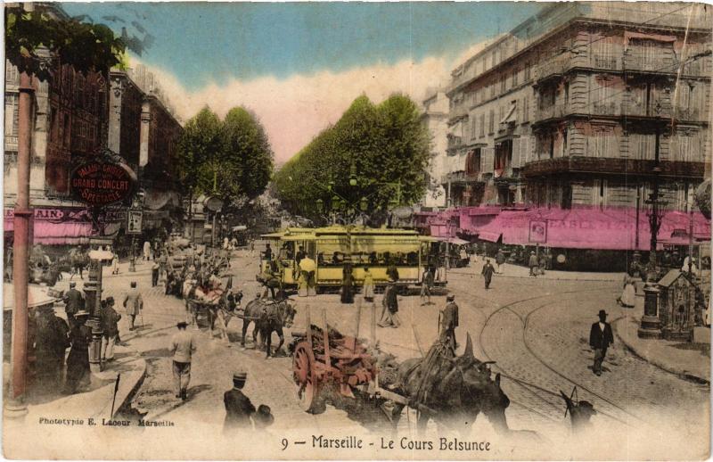 Carte postale ancienne Marseille Cours Belsunce à Marseille