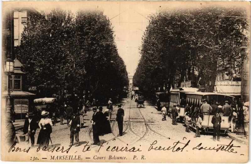 Carte postale ancienne Marseille Cours Belsunce à Marseille