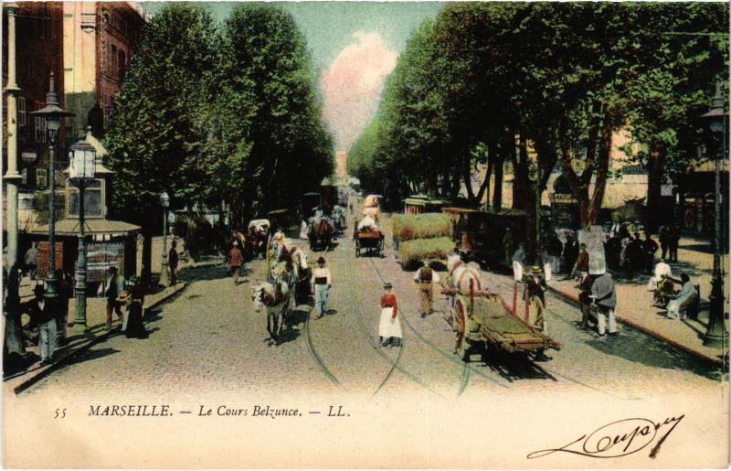 Carte postale ancienne Marseille Cours Belsunce Rue Noailles à Marseille