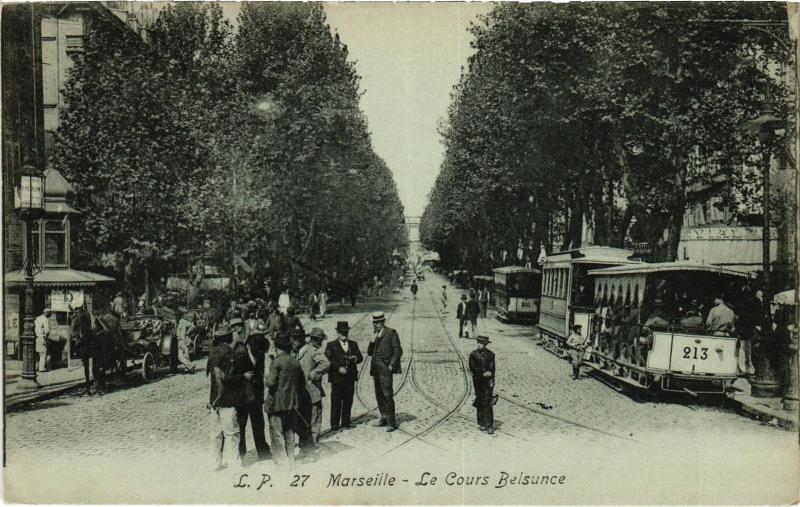 Carte postale ancienne Marseille Cours Belsunce à Marseille