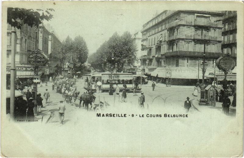Carte postale ancienne Marseille Cours Belsunce à Marseille