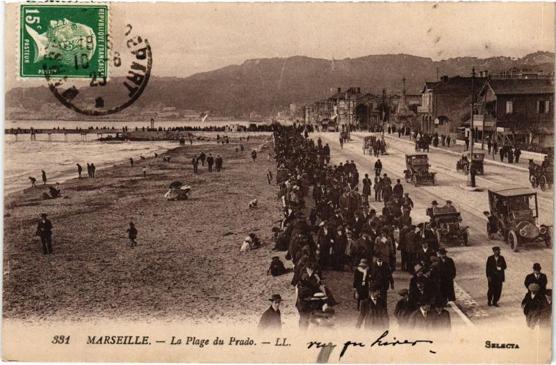 Carte postale ancienne Marseille Plage du Prado à Marseille