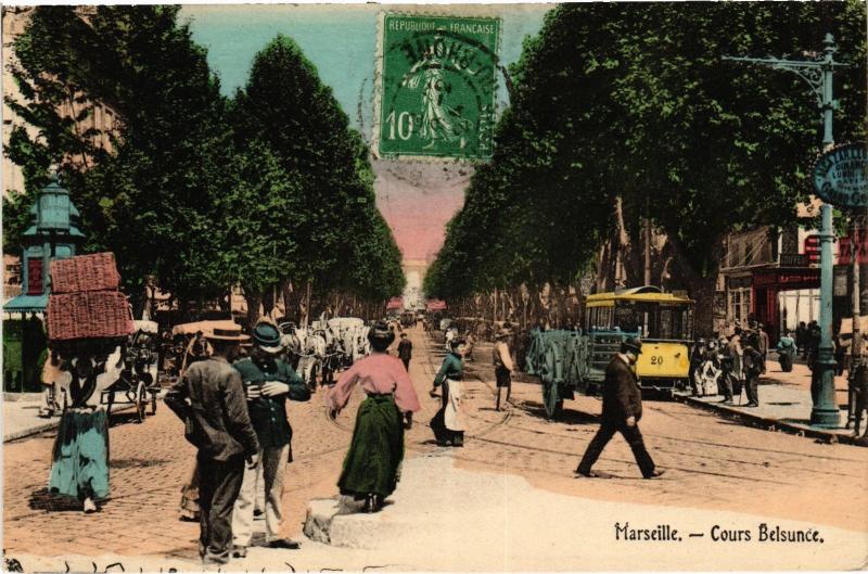 Carte postale ancienne Marseille Cours Belsunce à Marseille