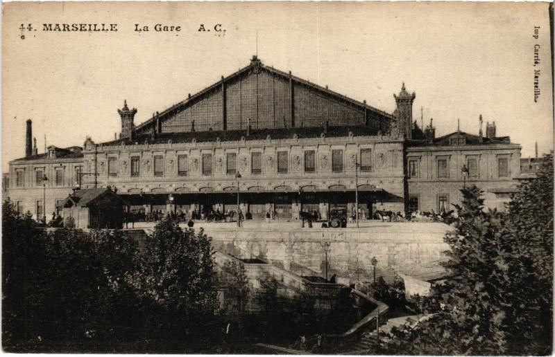 Carte postale ancienne Marseille la gare à Marseille