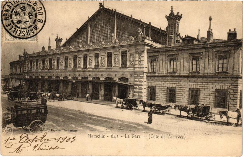 Carte postale ancienne Marseille la gare à Marseille
