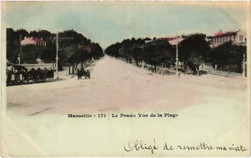 Carte postale ancienne Marseille le Prado à Marseille