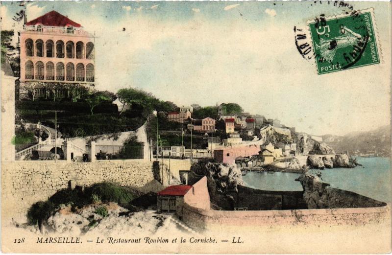 Carte postale ancienne Marseille Restaurant Roubion à Marseille